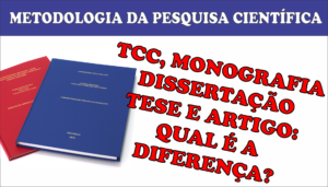 Diferença entre TCC e monografia, artigo, dissertação e tese. 